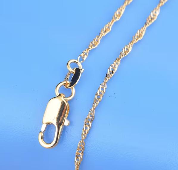 fin collier plaqué or 18k, Bijoux, Sacs & Beauté, Colliers, Enlèvement ou Envoi, Comme neuf, Or, Or