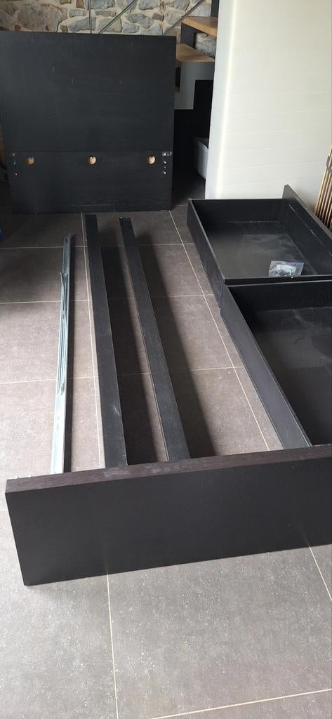 Lit ikea 1 personne, Huis en Inrichting, Slaapkamer | Bedden, 90 cm, Zwart