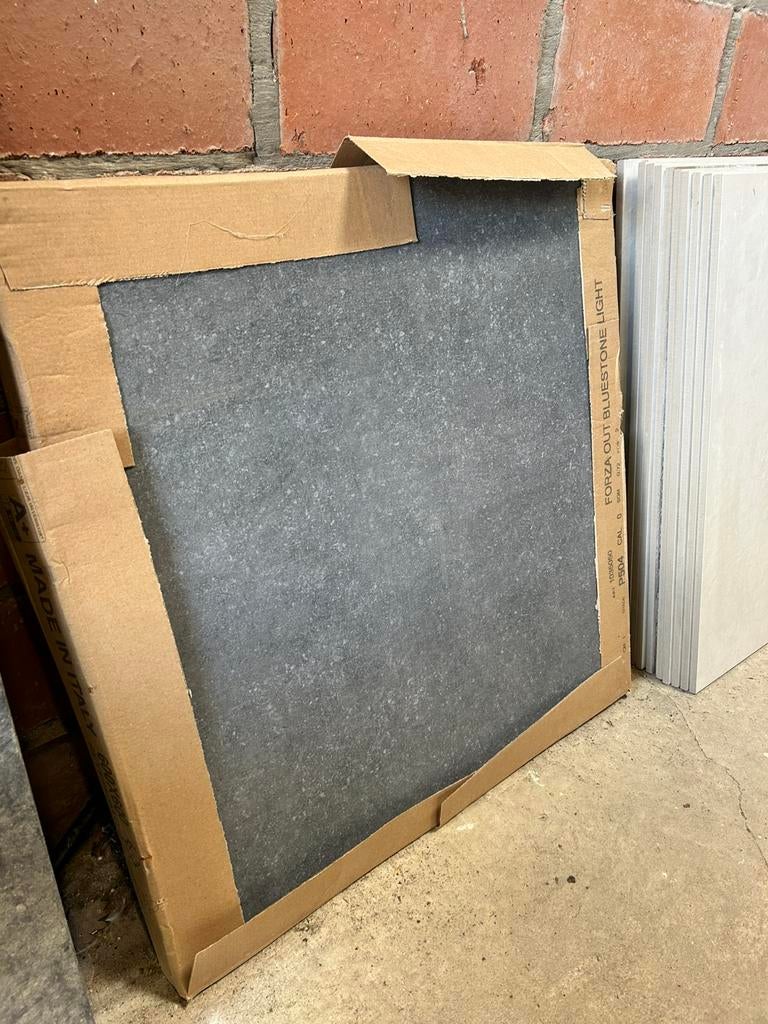 Terrastegels - 2cm dik / grijs arduin look - 9.72m2, Ophalen, Zo goed als nieuw, Terrastegels