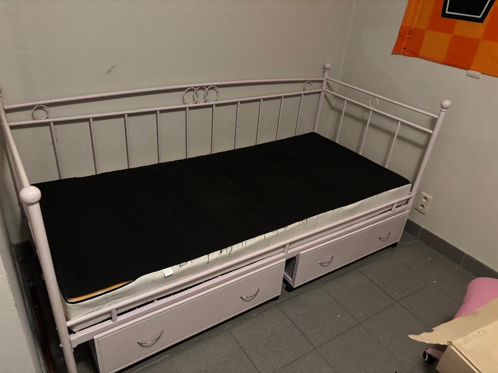 Meisjes bed incl Matrass, Ophalen, Gebruikt, 90 cm, 200 cm