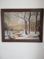 Olieverfschilderij van het winterlandschap, van INGELGOM, Antiek en Kunst, Ophalen of Verzenden
