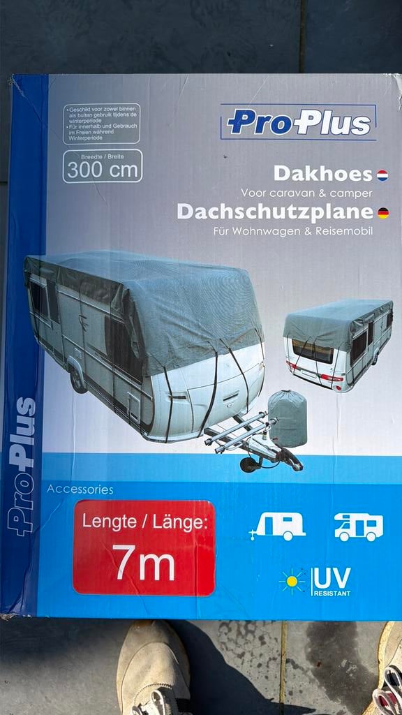 Nieuwe Hoes voor caravan en camper 7 meter lang 3 m br., Ophalen, Zo goed als nieuw