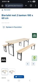 Table d'extérieur/table à bière avec 2 bancs, Enlèvement, Utilisé, Rectangulaire, Bois