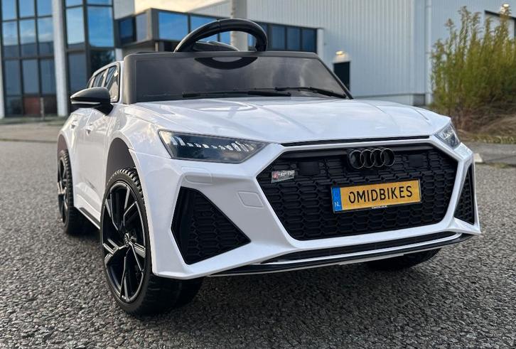 Kinder Auto Audi RS6 12v wit +RC / Leder / Rubberband NIEUW, Kinderen en Baby's, Speelgoed | Buiten | Accuvoertuigen, Nieuw, Ophalen of Verzenden