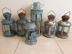 6x vintage metaal staal theelicht houder lantaarn gebruikt, Huis en Inrichting, Ophalen, Zwart, Metaal