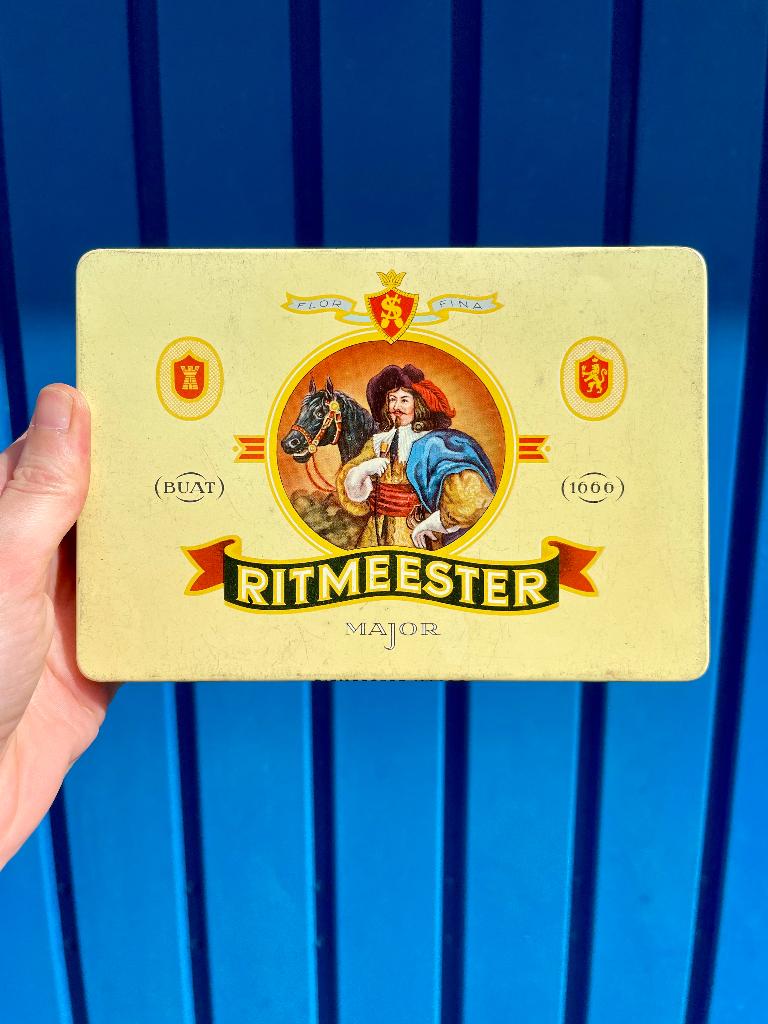 Boîte à cigares Ritmeester Major en métal, Collections, Enlèvement, Utilisé