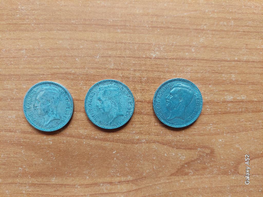 3 Belgische munten uit 1934 - 20 frank - zilver, Ophalen of Verzenden, Zilver, Losse munt, Zilver