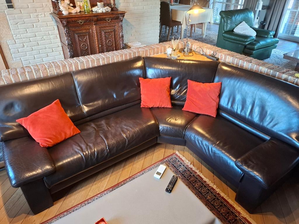 Lederen zithoek, Ophalen, Gebruikt, Leer, Landelijk