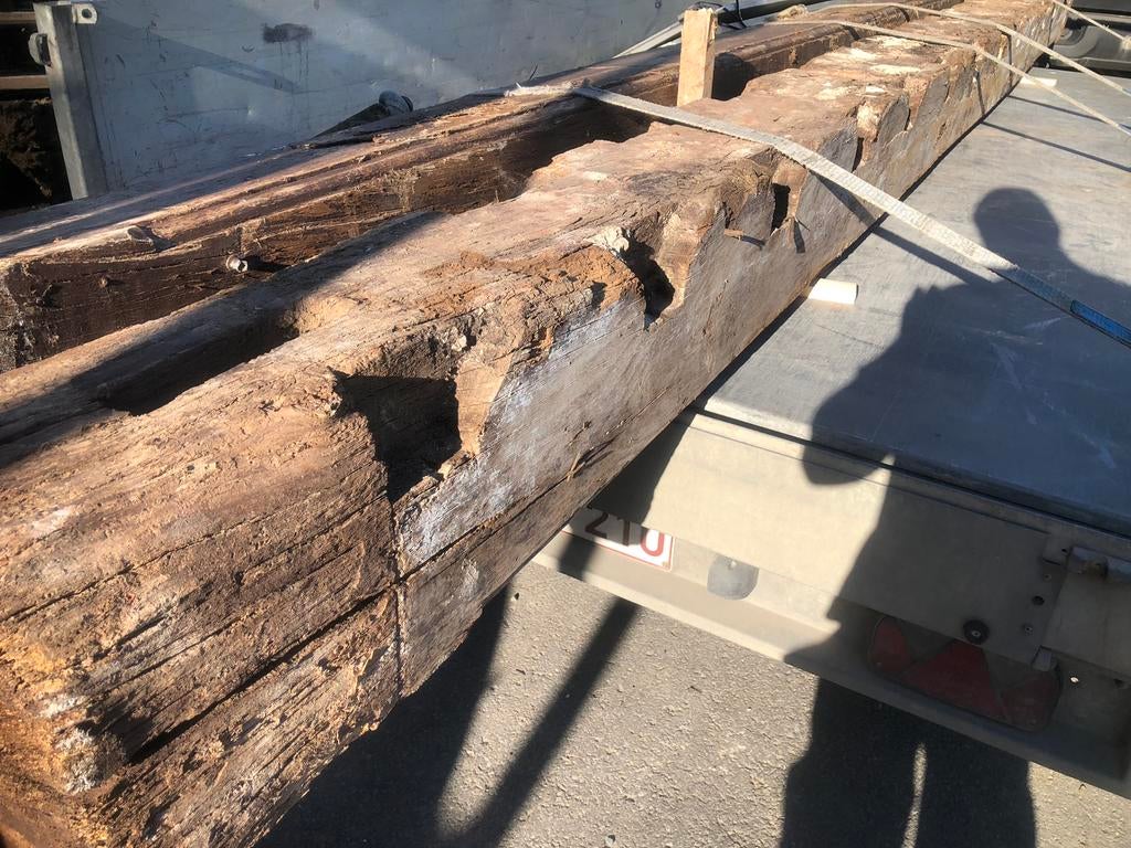 eiken balken, Ophalen, Gebruikt, Balken