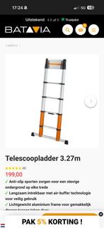 Telescopische ladder 3,27m, Doe-het-zelf en Bouw, Ladders en Trappen, Ophalen, Zo goed als nieuw, Ladder, Opvouwbaar of Inschuifbaar