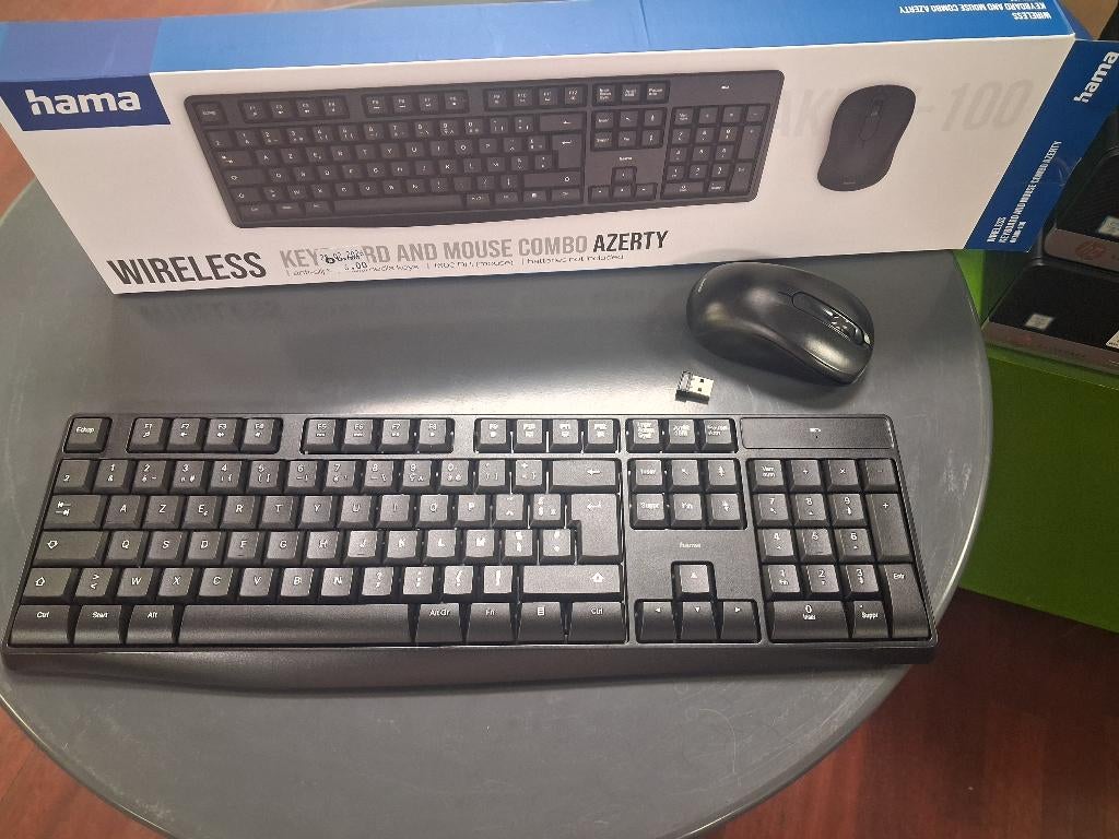 Hama ensemble clavier et souris sans fil AZERTY, Computers en Software, Toetsenborden, Nieuw, Azerty, Draadloos, Toetsenbord en muis-set