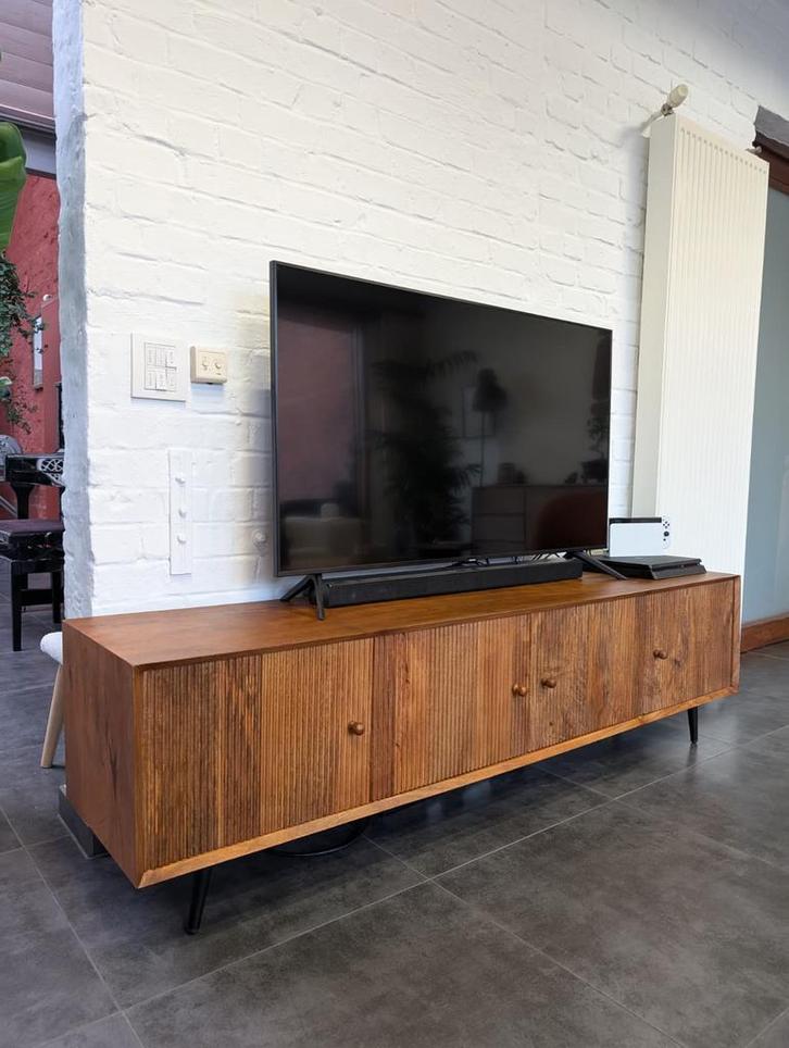 TV Meubel Hout - WEBA - nieuwprijs €345, Maison & Meubles, Armoires | Mobilier de télévision, Neuf, Moins de 100 cm, 150 à 200 cm