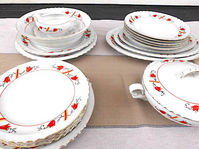 Porselein antiek servies (19 delen), Antiek en Kunst, Ophalen