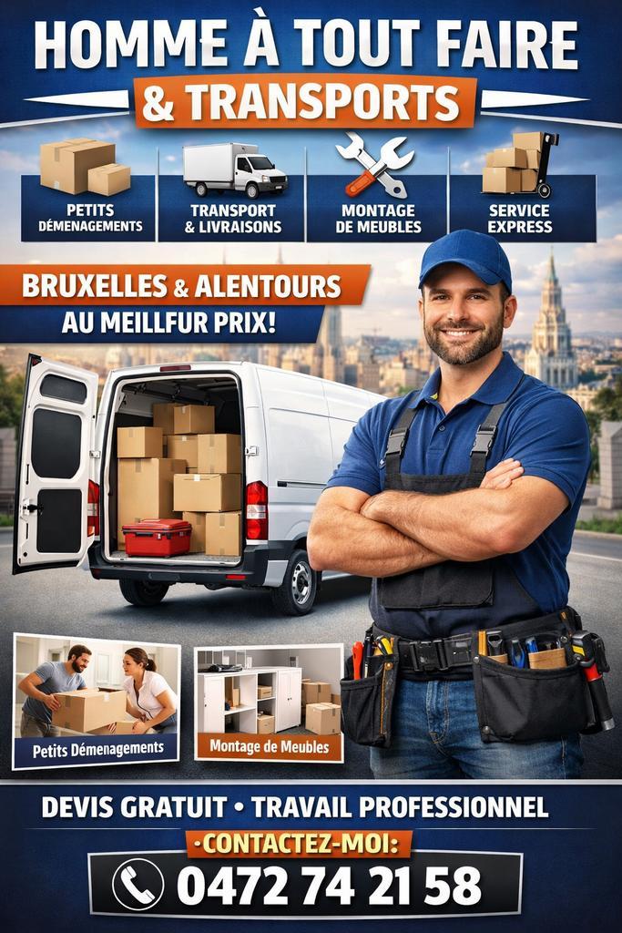 HOMME À TOUT FAIRE & TRANSPORT – BRUXELLES, Bricolage & Construction, Bricolage & Rénovation Autre, Enlèvement