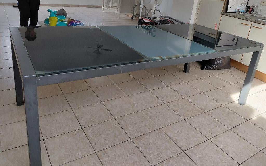 Tuintafel, Ophalen, Gebruikt, Rechthoekig, Aluminium