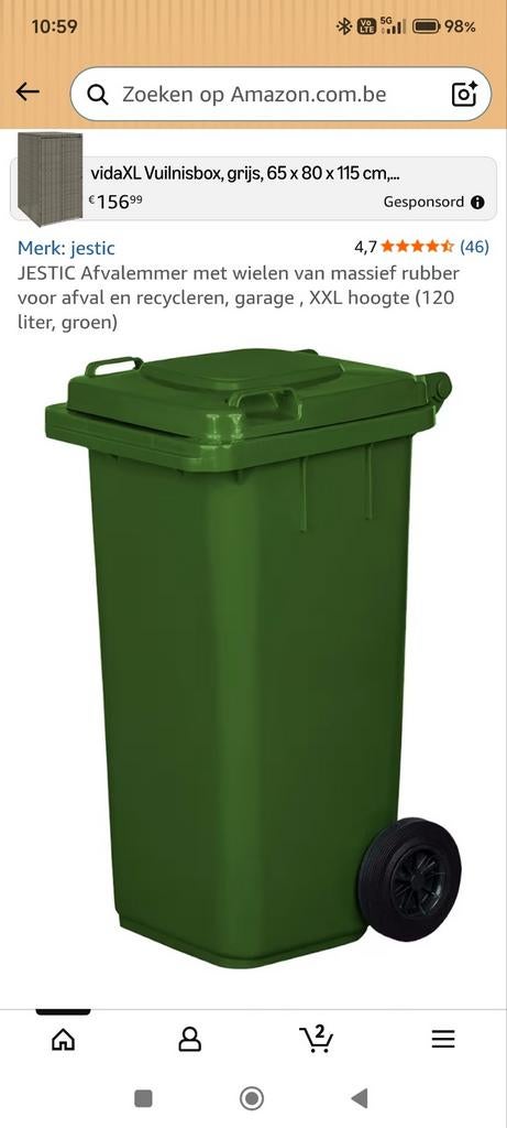 Ben op zoek naar een niet meer gebruikte GFT container, Ophalen