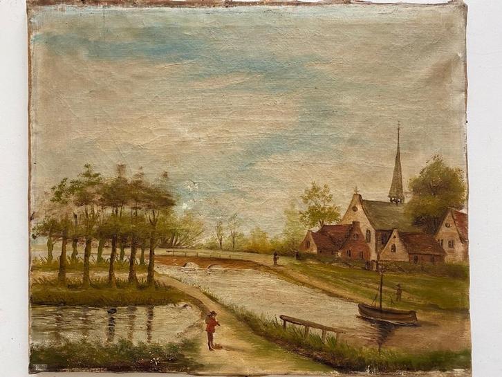 Lot Schilderijen, Antiek en Kunst, Kunst | Schilderijen | Klassiek, Ophalen of Verzenden
