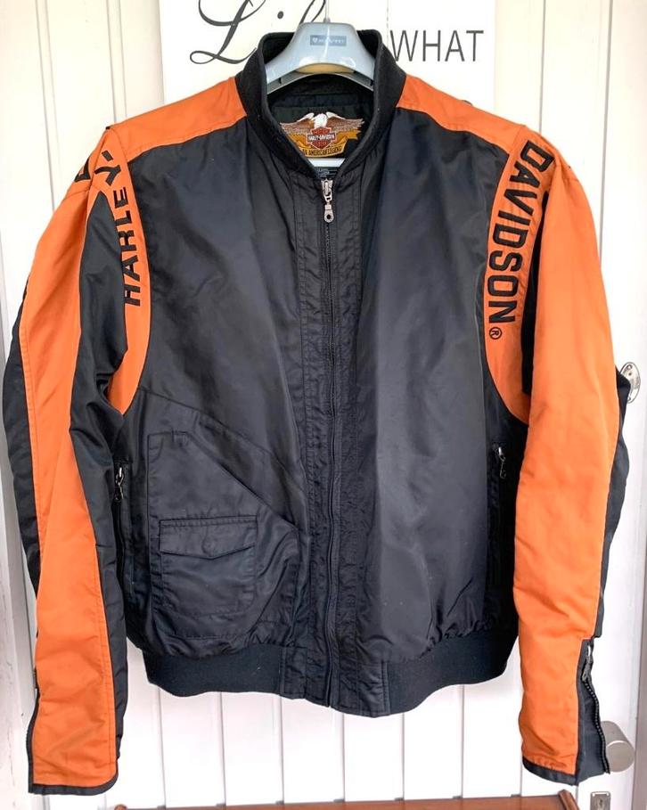Harley Davidson nylon bomber jacket groot, nieuwstaat, Motoren, Kleding | Motorkleding, Ophalen of Verzenden
