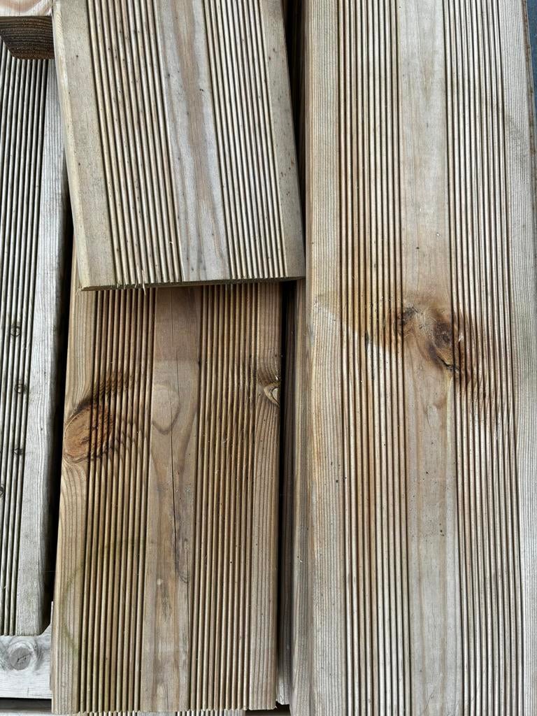 Terrasplank geïmpregneerd PEFC grenen, Jardin & Terrasse, Poteaux, Poutres & Planches, Enlèvement, Comme neuf, Planches