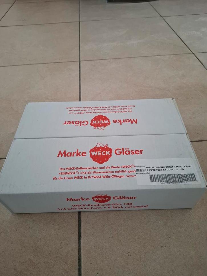 bocaux de conservation en verre de la marque WECK 370ML, Doe-het-zelf en Bouw, Kratten en Dozen, Ophalen of Verzenden