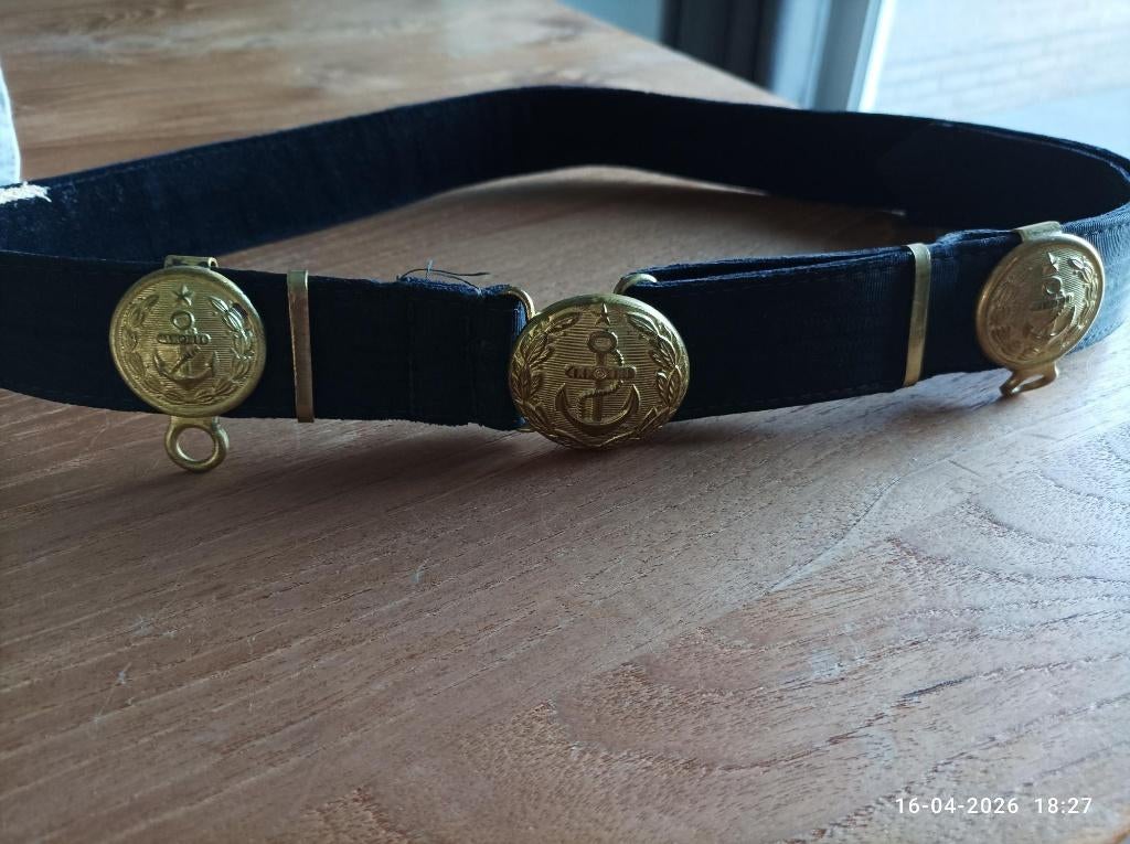 antieke militaire officiersriem van de marine, Antiquités & Art, Antiquités | Vêtements et Textile, Enlèvement