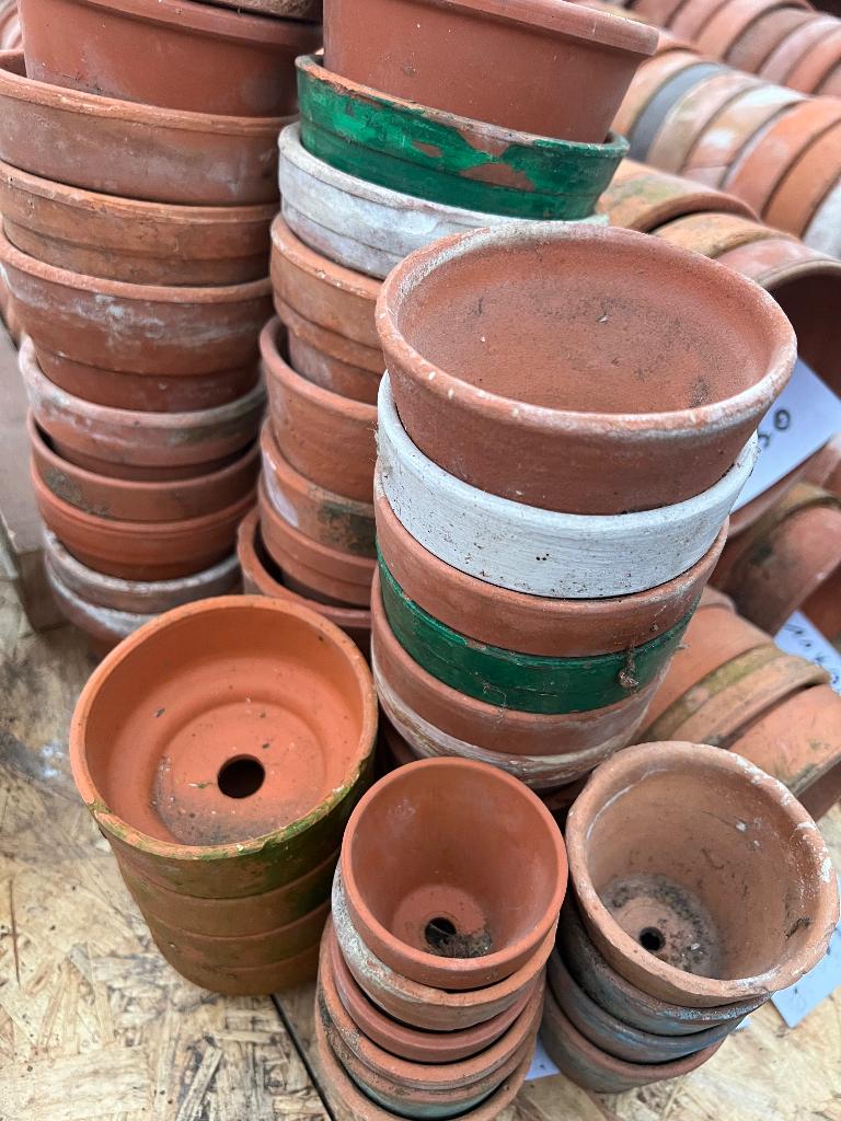 kleine terracotta bloempotten 6 - 8 cm, Ophalen, Rond, Zo goed als nieuw, Balkon