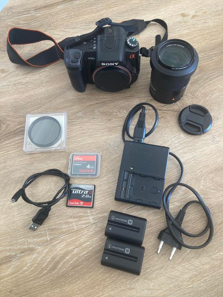 Sony A350+18-70 3.5-5.6, + 55-200 4-5.6 + Sigma + Minolta, 14 Megapixel, Spiegelreflex, Ophalen of Verzenden, Zo goed als nieuw