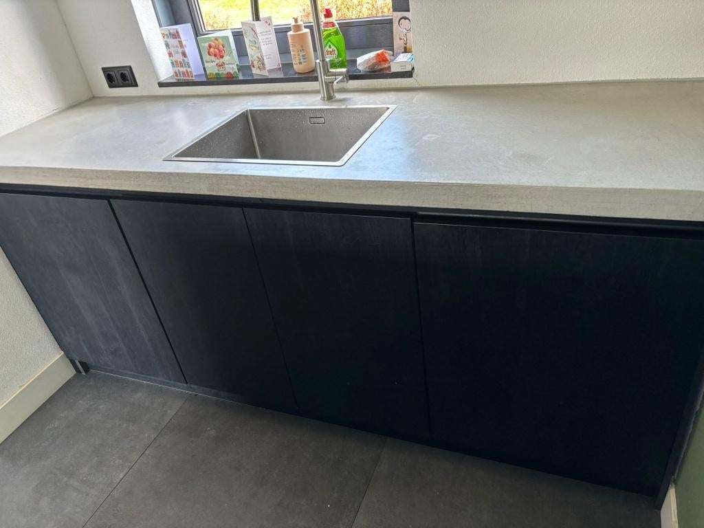 Moderne mat zwarte eilandkeuken incl apparatuurGEDEMONTEERD, Maison & Meubles, Cuisine | Cuisines complètes, Synthétique, Enlèvement ou Envoi