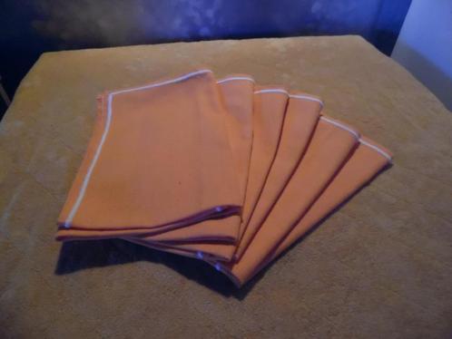 6 Serviettes de table - Vintage, Maison & Meubles, Cuisine | Linge de cuisine, Utilisé, Torchon ou Serviette, Orange, Enlèvement