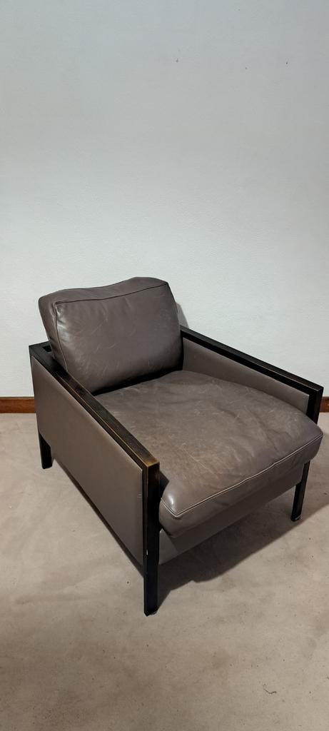 Vintage lederen fauteuil, Maison & Meubles, Canapés | Sofas & Chaises Longues, Utilisé, Enlèvement