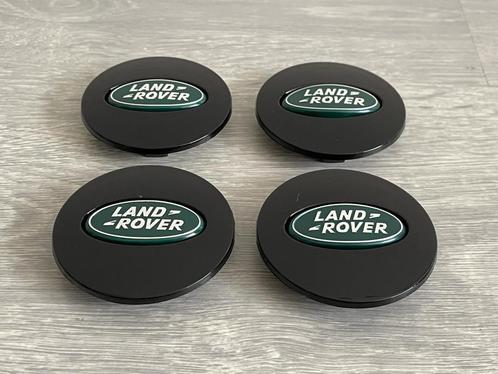 Zwarte Land Rover Naafdoppen Groen Logo 62mm set van 4, Auto diversen, Wieldoppen, Nieuw, Verzenden