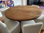 Massief Eiken ronde eetkamer tafel antiek, Huis en Inrichting, Tafels | Eettafels, Ophalen, Gebruikt, Rond, Eikenhout
