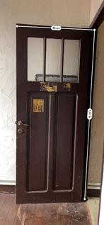 3 oude houten binnendeuren met glas, Ophalen, Gebruikt, Glas, Binnendeur