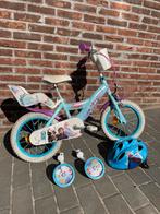 Frozen meisjesfiets met Frozen fietshelm, Fietsen en Brommers, Ophalen, Zo goed als nieuw, Zijwieltjes