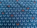 Blauwe tricot met print vossen - 105x140 cm, Blauw, 120 cm of meer, Nieuw, Ophalen of Verzenden