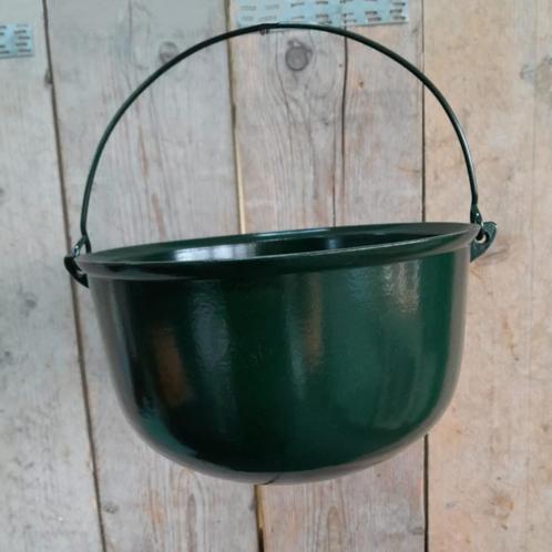 Grote ketels als bloembak plantenbak groen heksenketel, Tuin en Terras, Bloembakken en Plantenbakken, Nieuw, Metaal, Binnen, Balkon