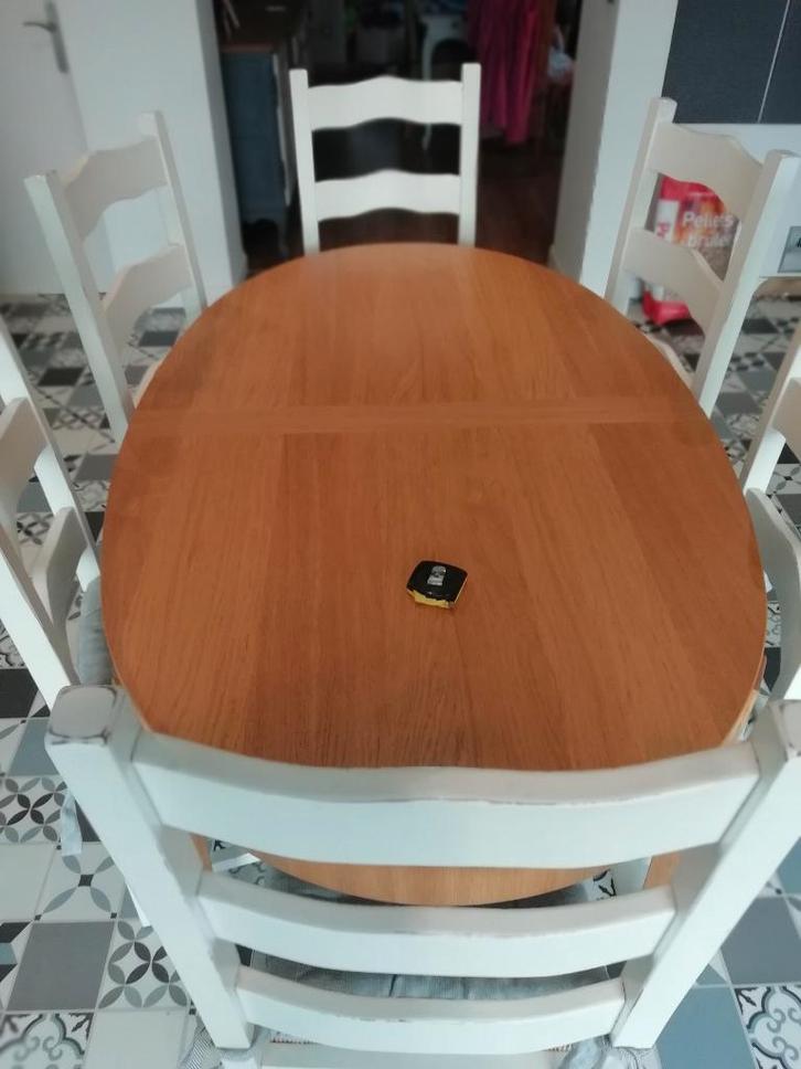 table cuisine, Maison & Meubles, Tables | Tables à manger, Utilisé, 200 cm ou plus, Cinq personnes ou plus, Ovale, Chêne, Enlèvement