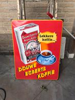 Groot DE koffie emaille reclamebord, Ophalen of Verzenden, Gebruikt, Reclamebord
