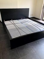 Tweepersoonsbed Malm  Ikea, Maison & Meubles, Chambre à coucher | Lits, Comme neuf, Deux personnes, Noir, 180 cm