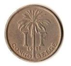 Munt / Belgisch Congo / Albert I / 1 Frank / 1922 FR, Postzegels en Munten, Verzenden, Losse munt