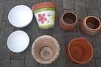 Set terracotta bloempotten,uit gebakken klei, Tuin en Terras, Ophalen of Verzenden, Zo goed als nieuw, Terracotta, Binnen