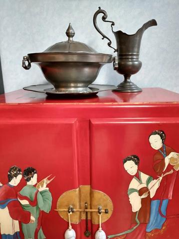 NOUVEAUX PRIX - Soupière & Aiguière Style Louis XVI - Etain, Antiquités & Art, Enlèvement