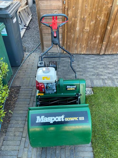 Masport olympic 500 RH kooimaaier, Tuin en Terras, Grasmaaiers, Zo goed als nieuw, Benzine-grasmaaier, 50 cm of meer, Kooimesmaaier