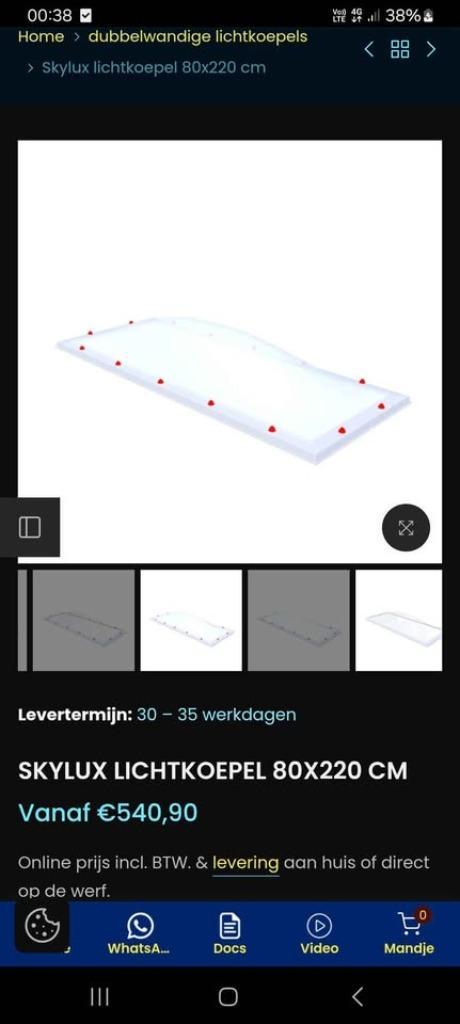 koepel 80x220, Doe-het-zelf en Bouw, Glas en Ramen, Gebruikt, Overige typen, 80 tot 120 cm, Ophalen