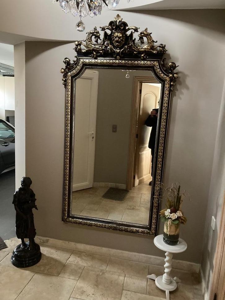 Spiegel antiek, Antiek en Kunst, Antiek | Spiegels, 100 tot 150 cm, 200 cm of meer, Rechthoekig, Ophalen