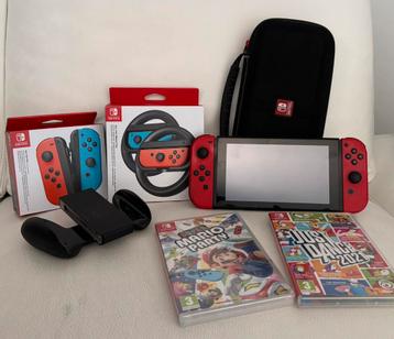 Nintendo Switch met accessoires/spelletjes, Enlèvement, Utilisé, Avec 3 manettes ou plus, Avec jeux