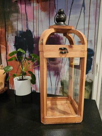 Kandelaar groot in hout landelijke stijl beschikbaar voor biedingen