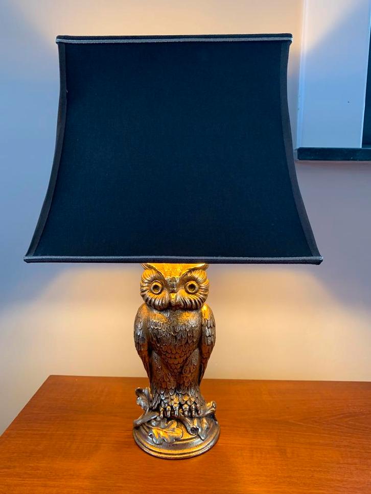 Vintage uilenlamp van Deknudt, Huis en Inrichting, Lampen | Tafellampen, Gebruikt, Ophalen