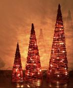 Setje rode (kerst)kegels, met verlichting, Diversen, Gebruikt, Ophalen of Verzenden