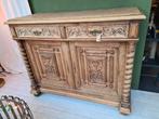 Prachtig uitgewerkte eiken dressoir blank geschuurd, Ophalen, Zo goed als nieuw